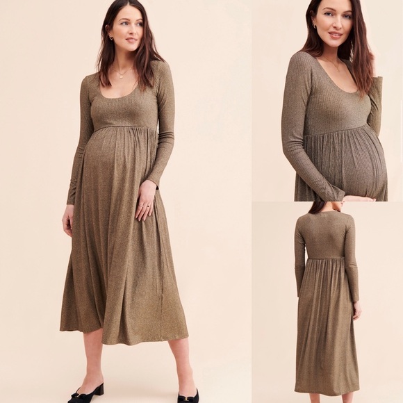 HATCH Maternity Phoebe Dress Metallic Elegant Casual , size L/XL - Picture 1 of 11